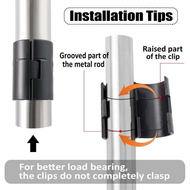 Alt view image 6 of 7 - 72Pcs Wire Metal Shelving Clips for 1" Post, 36 Pairs Plastic Replacements | Wide Shelf Compatibility, Simple Snap-on Install, Lock Clips Parts for Storage Rack Shelves System