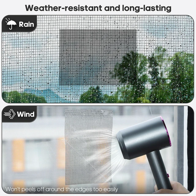 Alt view image 3 of 7 - 6 PCS Screen Patch Tape, 5" X 7" Window Screen Repair Kit, Black | Quick Repair, Strong Adhesive, Easy to Use, For Mesh Window & Door, Cuttable Fiberglass, No Tools Needed