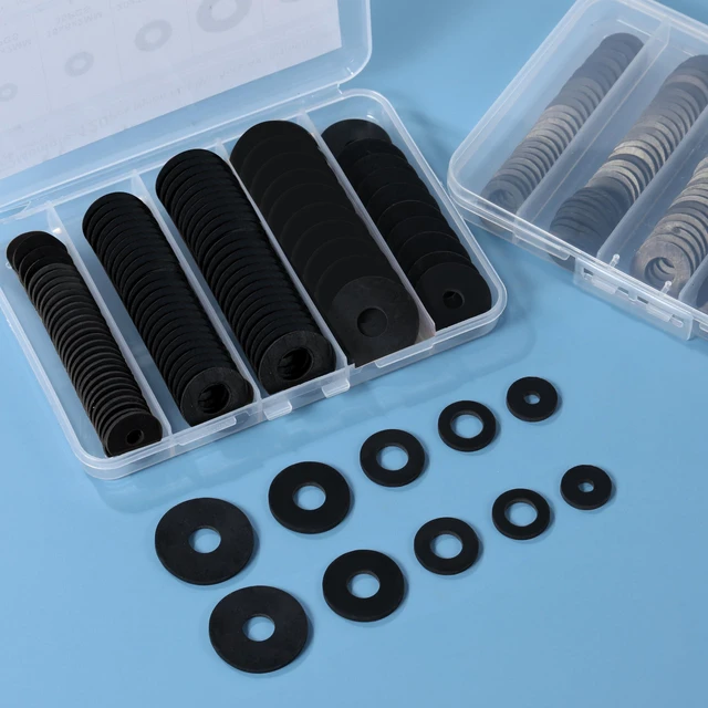 Alt view image 4 of 7 - 120Pcs Flat Rubber Washers Assortment Kit,16/18/20/25/30mm Black Washer,Vibration Absorbing Pads Sealing Rubber Washers for Faucets Garden Bolts Screws Hose Plumbing Shower Head- 5 Sizes