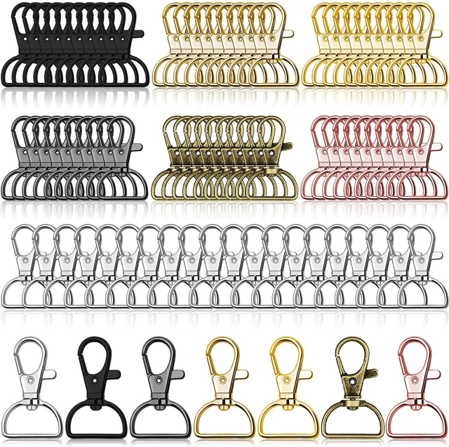 Main image of Swivel Clasp Hooks, Anezus 80Pcs Key Chain Clip Hooks, D Ring Clip Lanyard Hardware for Keychain Making, Lanyard Making, Purse Hardware, DIY Craft (3/4 Inside Width)