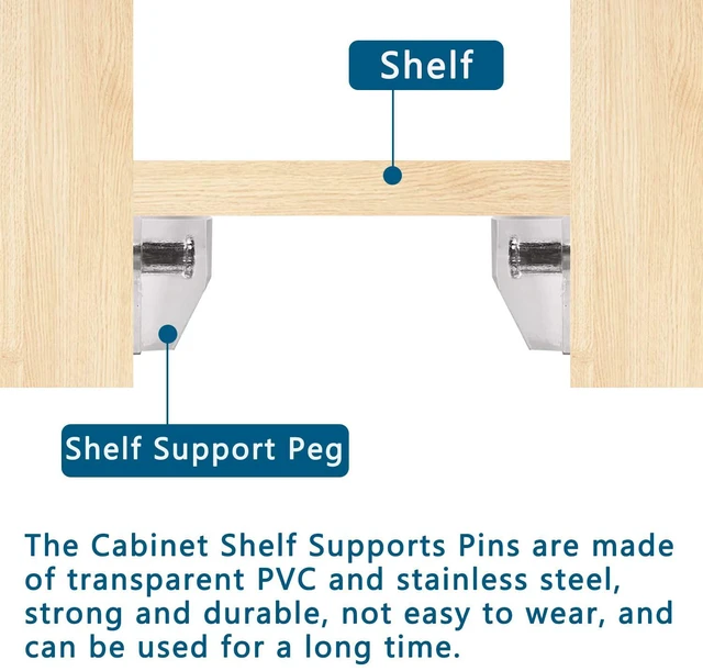 Alt view image 3 of 7 - 5 Millimeters Shelf Support PegSupport Cabinet Shelf PinsClear Plastic Replacement Peg Cabinet Shelf Supports Pins for Kitchen Furniture Book Shelves Shelf Holder Locking Pins (20 Pieces)