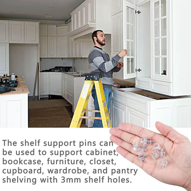 Alt view image 5 of 7 - 5 Millimeters Shelf Support PegSupport Cabinet Shelf PinsClear Plastic Replacement Peg Cabinet Shelf Supports Pins for Kitchen Furniture Book Shelves Shelf Holder Locking Pins (20 Pieces)