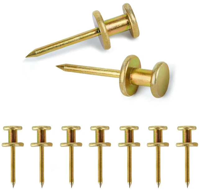 Main image of Double Headed Picture Hangers, Thumb Tacks, Picture Nails, 50pcs | Picture Hanging Nails,Wall Hangers, Wall Nails for Hanging, Professional Plaster Picture Hooks for Wooden Wall or Drywall