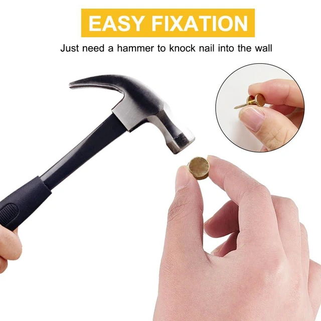Alt view image 3 of 7 - Double Headed Picture Hangers, Thumb Tacks, Picture Nails, 50pcs | Picture Hanging Nails,Wall Hangers, Wall Nails for Hanging, Professional Plaster Picture Hooks for Wooden Wall or Drywall