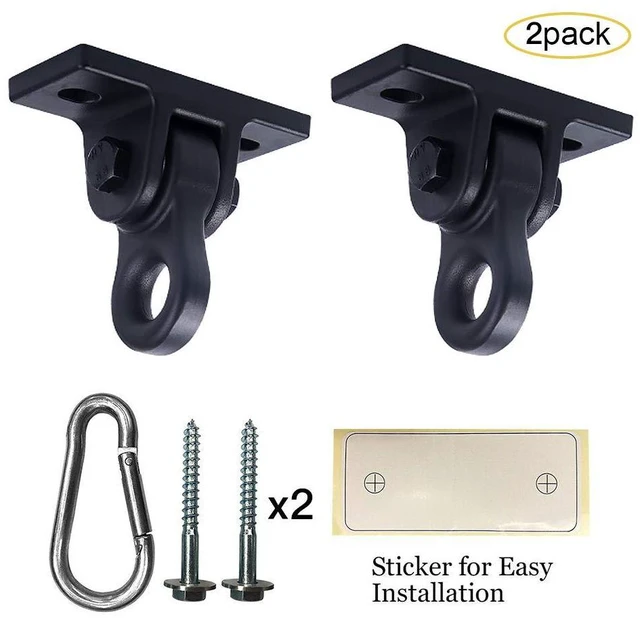 Alt view image 2 of 6 - Heavy Duty Black Swing Hangers Screws Bolts Included Over 5000 lb Capacity Playground Porch Yoga Seat Trapeze Wooden Sets Indoor Outdoor 2 Pack