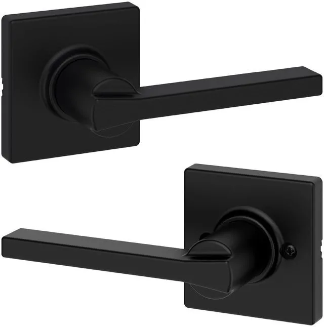 Main image of Casey Passage Door Lever, Non-Locking Handle for Interior Hall and Closet Doors, Reversible for Easy Install, Featuring Microban Protection in Matte Black