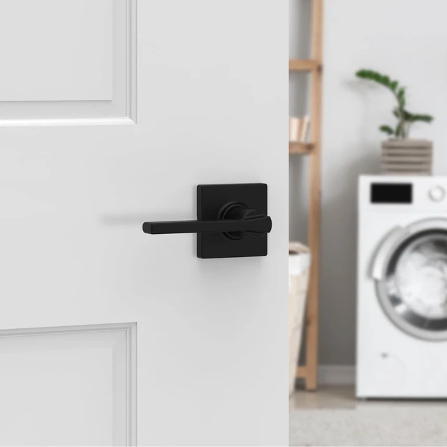 Alt view image 2 of 7 - Casey Passage Door Lever, Non-Locking Handle for Interior Hall and Closet Doors, Reversible for Easy Install, Featuring Microban Protection in Matte Black
