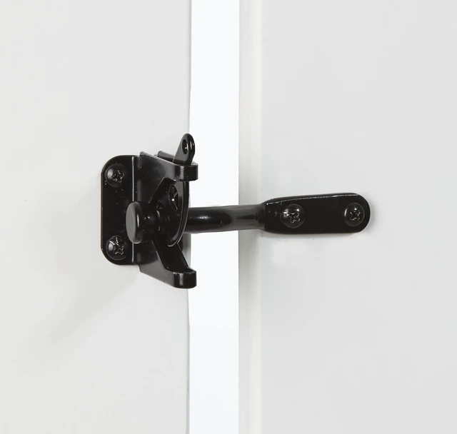 Alt view image 2 of 6 - Automatic Gate Latch, 4 in Strike, Steel, Black | Self-Latching on Close for Outswing Farm Gates and Animal Pens; Padlockable, Left or Right Hand Mounting