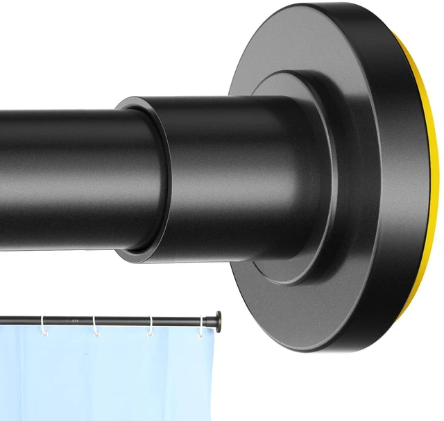 Main image of 1" Heavy Duty Black Shower Curtain Rod 31 to 80 Inch,Adjustable | Stainless Steel Tension Curtain Rod Non slip, No Drill Shower Rods for Bathroom,Easy Install