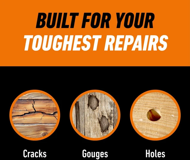 Alt view image 2 of 6 - All Purpose Wood Filler, Natural Finish, 16 Ounce Tub (Pack of 2) - Water Resistant for Indoor or Outdoor Projects and Repairs