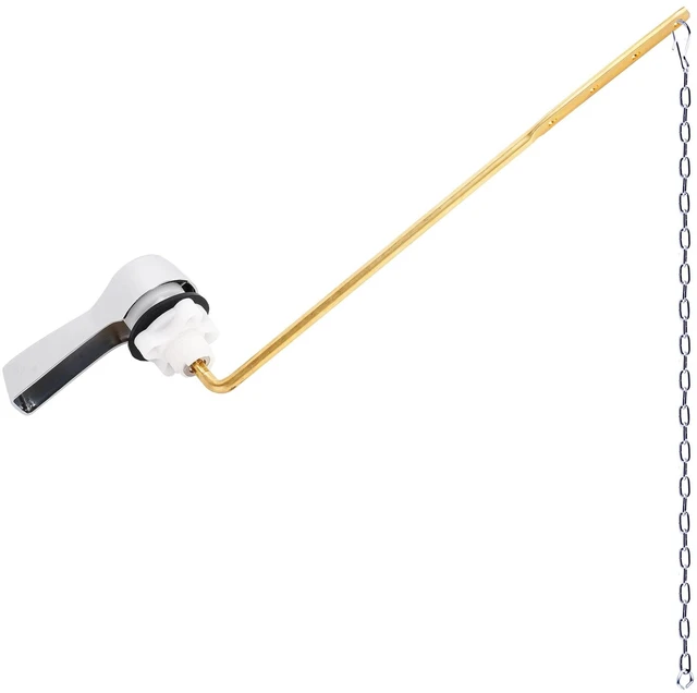 Main image of Universal Metal Front Mount Toilet Handle Replacement Kit, Chrome | Toilet Bowl Flush Handle with Solid Brass Toilet Flush Tank Lever, Stainless Steel Flapper Chains for Most Toilet Tanks