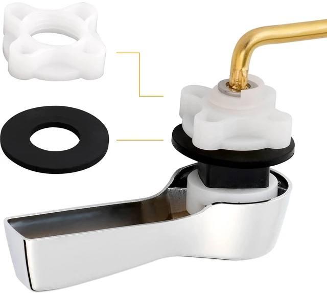 Alt view image 3 of 7 - Universal Metal Front Mount Toilet Handle Replacement Kit, Chrome | Toilet Bowl Flush Handle with Solid Brass Toilet Flush Tank Lever, Stainless Steel Flapper Chains for Most Toilet Tanks
