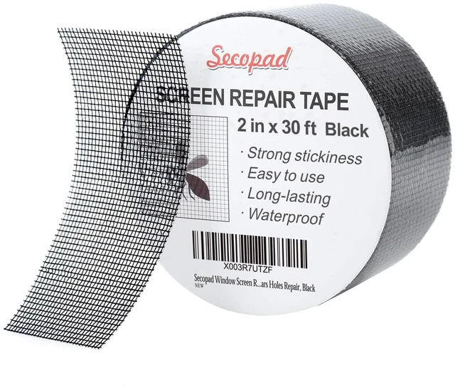 Main image of 2" x 360" (30FT) Screen Repair Tape, Screen Repair Kit, Black | Window Screen Patch, Quick Repair, Strong Adhesive, Easy to Use, For Mesh Window & Door, Cuttable Fiberglass, No Tools Needed