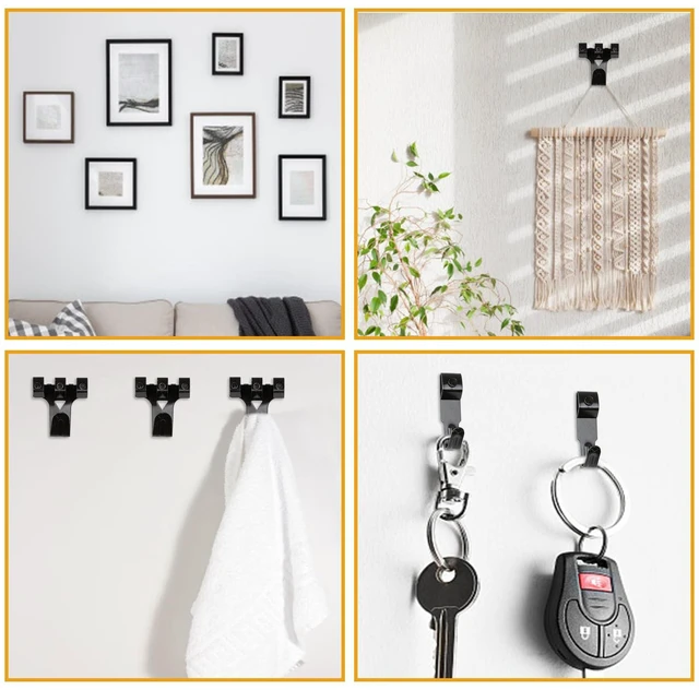 Alt view image 5 of 7 - Picture Hangers, 385Pcs Picture Hanging Kit with Heavy Duty Picture Hanging Hooks, Sawtooth, Hardware Nails and Picture Hanging Tool, Wall Hangers for Frame, Painting, Art, Photo (Black)