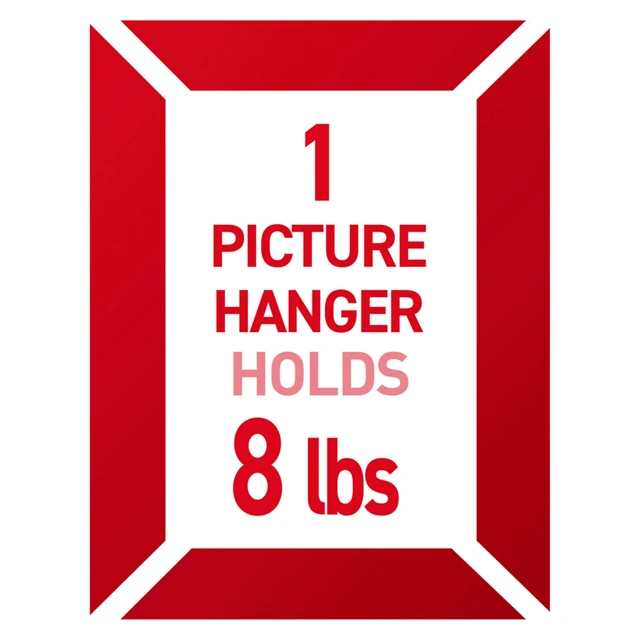 Alt view image 3 of 7 - 8 lb Universal Hangers, 3 Hangers, 8 Strips | Universal Hangers for Sawtooth, D-Ring, Wire, Keyhole and Other Frames, Damage-Free Hanging for Home Décor