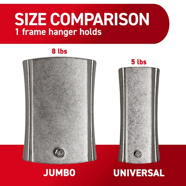 Alt view image 5 of 7 - 8 lb Universal Hangers, 3 Hangers, 8 Strips | Universal Hangers for Sawtooth, D-Ring, Wire, Keyhole and Other Frames, Damage-Free Hanging for Home Décor
