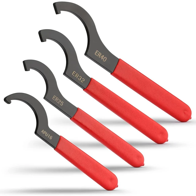 Main image of Coilover Wrench Spanner, 4PCS Non-Slip Spanner Wrench Set, Professional Universal Rubber Handle Wrench Spanner Tool for Floor Heating Pipes and Cars Walnut