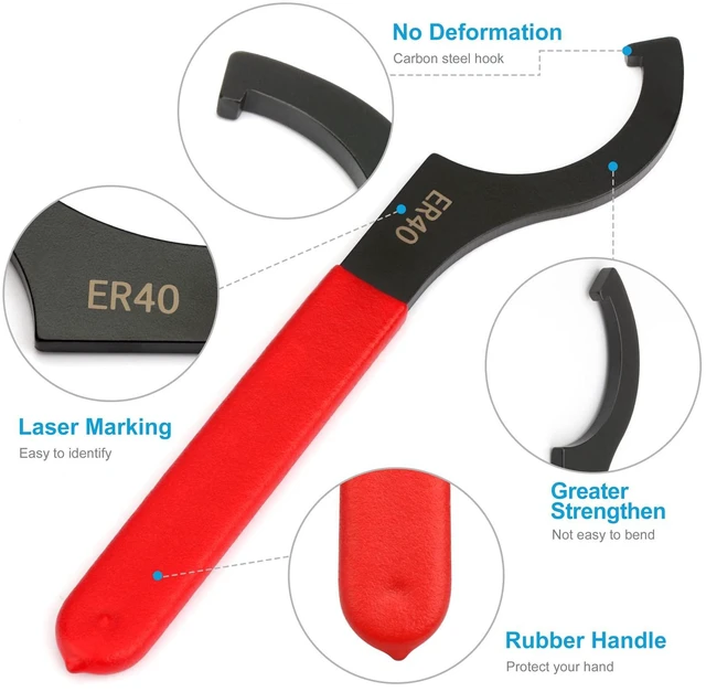 Alt view image 2 of 7 - Coilover Wrench Spanner, 4PCS Non-Slip Spanner Wrench Set, Professional Universal Rubber Handle Wrench Spanner Tool for Floor Heating Pipes and Cars Walnut