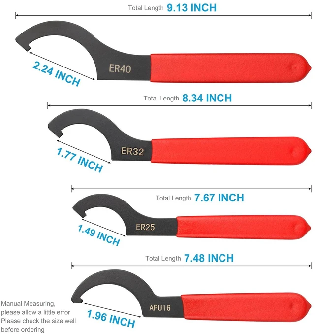 Alt view image 7 of 7 - Coilover Wrench Spanner, 4PCS Non-Slip Spanner Wrench Set, Professional Universal Rubber Handle Wrench Spanner Tool for Floor Heating Pipes and Cars Walnut