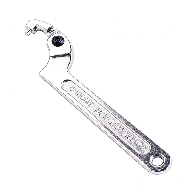 Main image of Chrome Vanadium C Pin Spanner Adjustable Hook Wrench, Round Head 19-51mm