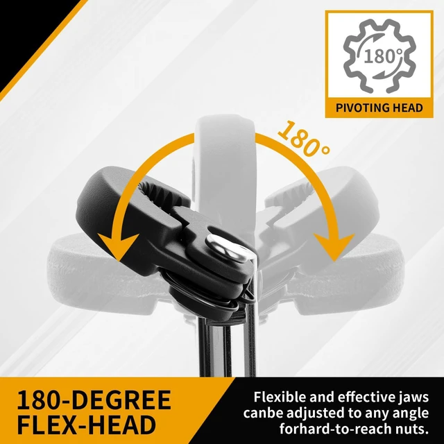 Alt view image 3 of 7 - 11" Adjustable Basin Wrench Sink Faucet Wrench Tap Plumbers Tools | Jaw Capacity of 3/8" to 1-1/4" Nut, Spanner Plumbing Wrench Sink Faucet Wrench Tight Spaces for Under Sink, Drain Wrench Tool