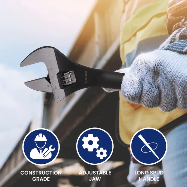 Alt view image 3 of 7 - 10-Inch Adjustable Construction Spud Wrench