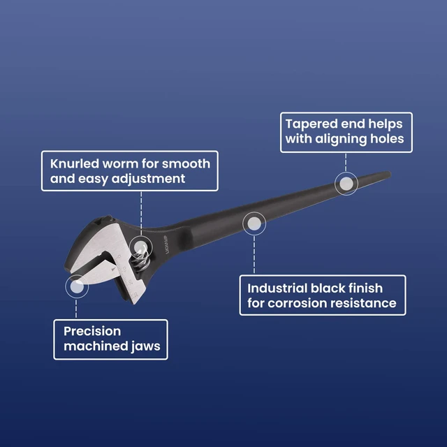 Alt view image 4 of 7 - 10-Inch Adjustable Construction Spud Wrench
