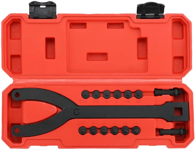 Main image of Variable Pin Spanner Wrench | 15PCS Adjustable Cylinder Spanner Wrench Set,1/2" Drive Ratchet Fan Clutch Pully Holder Wrench Tool Kit for Cars, Motorcycles