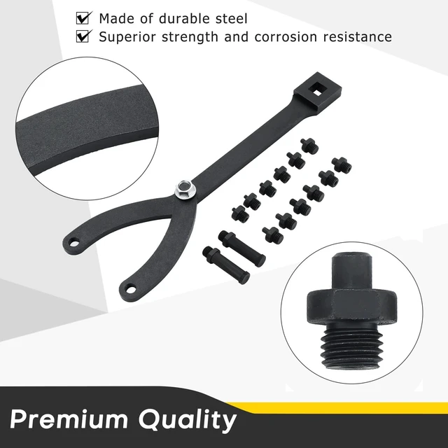 Alt view image 4 of 6 - Variable Pin Spanner Wrench | 15PCS Adjustable Cylinder Spanner Wrench Set,1/2" Drive Ratchet Fan Clutch Pully Holder Wrench Tool Kit for Cars, Motorcycles