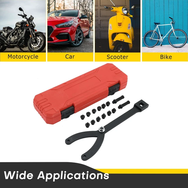 Alt view image 6 of 6 - Variable Pin Spanner Wrench | 15PCS Adjustable Cylinder Spanner Wrench Set,1/2" Drive Ratchet Fan Clutch Pully Holder Wrench Tool Kit for Cars, Motorcycles