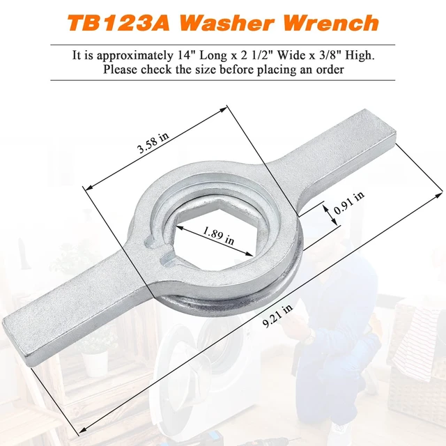 Alt view image 5 of 7 - Washer Spanner Wrench - Replacement for GE Whirlpool Washing machine - 1-11/16 Inch tub nut wrench -Replaces TB123A TB123B ERTB123A AP6832671 AP4503397