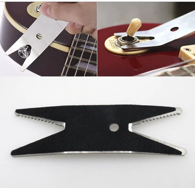 Alt view image 4 of 4 - Multi Guitar Spanner Wrench, Stainless Steel Luthier Setup Tool | Dual-Head Guitar Tech Tool, Toggle Switch Knob Tuner Bridge Pin, Microfiber Suede Backing, String Instrument