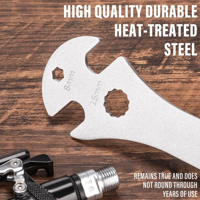 Alt view image 3 of 7 - Bicycle Pedal Wrench - Bicycle Pedal Removal Tool With Extra Long Handle-Pedal Spanner Double Wrench For Mountain Road Bike