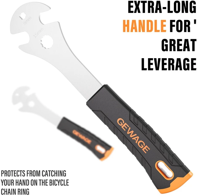Alt view image 4 of 7 - Bicycle Pedal Wrench - Bicycle Pedal Removal Tool With Extra Long Handle-Pedal Spanner Double Wrench For Mountain Road Bike