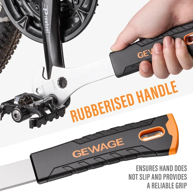 Alt view image 2 of 7 - Bicycle Pedal Wrench - Bicycle Pedal Removal Tool With Extra Long Handle-Pedal Spanner Double Wrench For Mountain Road Bike