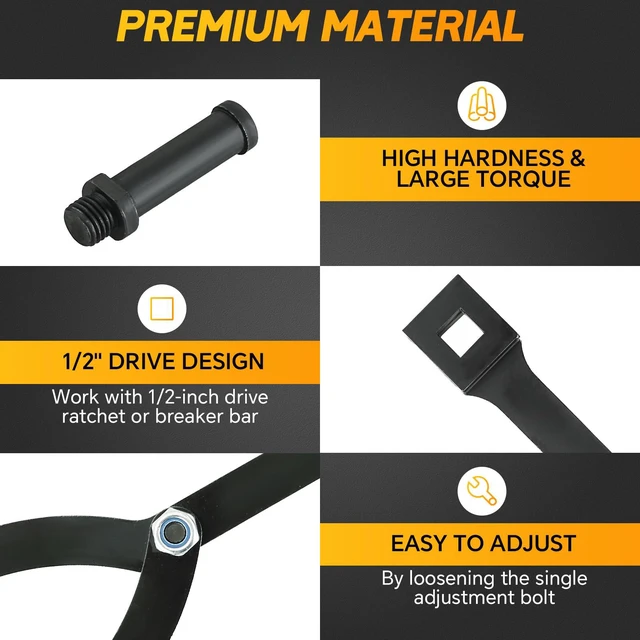 Alt view image 4 of 6 - Variable Pin Spanner Wrench 15 Pack 1-1/4 Inches to 5 Inches | Adjustable Cylinder Spanner Wrench Set with Pins 1/2" Drive Ratchet Fan Clutch Pully Holder Wrench Kit