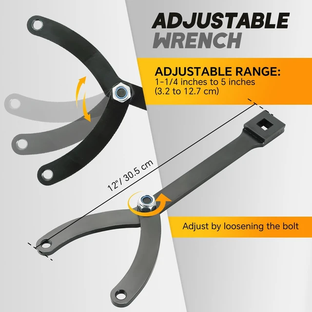 Alt view image 3 of 6 - Variable Pin Spanner Wrench 15 Pack 1-1/4 Inches to 5 Inches | Adjustable Cylinder Spanner Wrench Set with Pins 1/2" Drive Ratchet Fan Clutch Pully Holder Wrench Kit