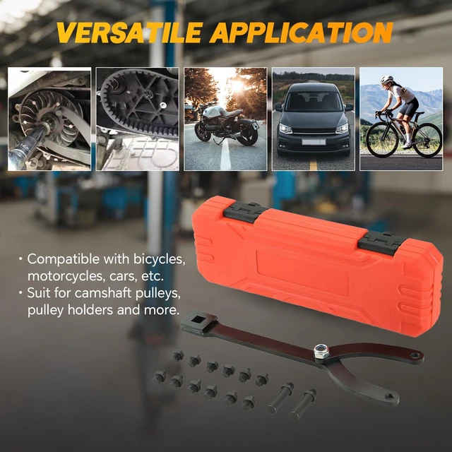 Alt view image 6 of 6 - Variable Pin Spanner Wrench 15 Pack 1-1/4 Inches to 5 Inches | Adjustable Cylinder Spanner Wrench Set with Pins 1/2" Drive Ratchet Fan Clutch Pully Holder Wrench Kit
