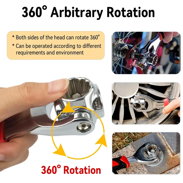 Alt view image 5 of 7 - Universal Wrench 52 in 1 Socket Wrench Multifunction Wrenches Tool with 360° Rotating Head, Spanner Tool for Home and Bicycle Car Repair
