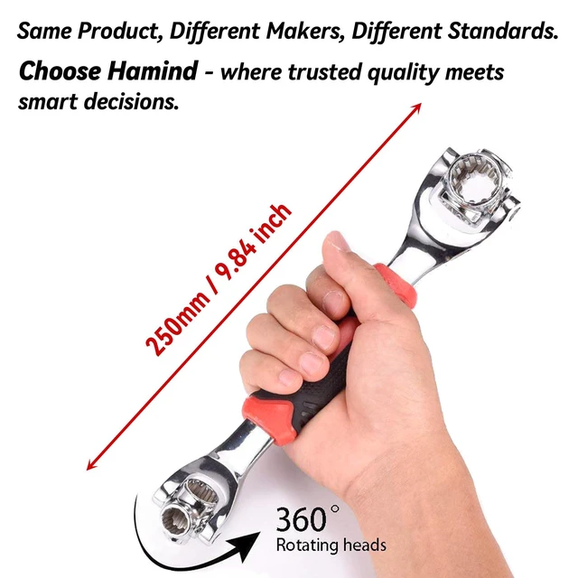 Alt view image 6 of 7 - Universal Wrench 52 in 1 Socket Wrench Multifunction Wrenches Tool with 360° Rotating Head, Spanner Tool for Home and Bicycle Car Repair