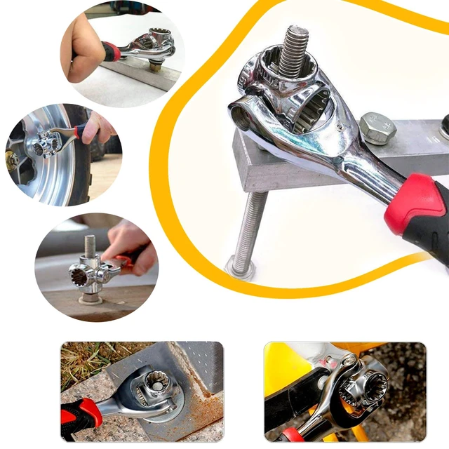 Alt view image 7 of 7 - Universal Wrench 52 in 1 Socket Wrench Multifunction Wrenches Tool with 360° Rotating Head, Spanner Tool for Home and Bicycle Car Repair