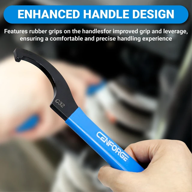 Alt view image 3 of 5 - Double-Ended Coilover Adjustment Spanner Wrench Set, 3-PC Tool Kit for Suspension System and Shock Adjustments, Fit Coilovers Shocks with Nut OD APU13, APU16, ER25, ER32, ER40, C32