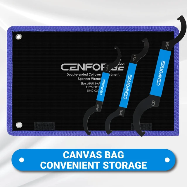 Alt view image 4 of 5 - Double-Ended Coilover Adjustment Spanner Wrench Set, 3-PC Tool Kit for Suspension System and Shock Adjustments, Fit Coilovers Shocks with Nut OD APU13, APU16, ER25, ER32, ER40, C32