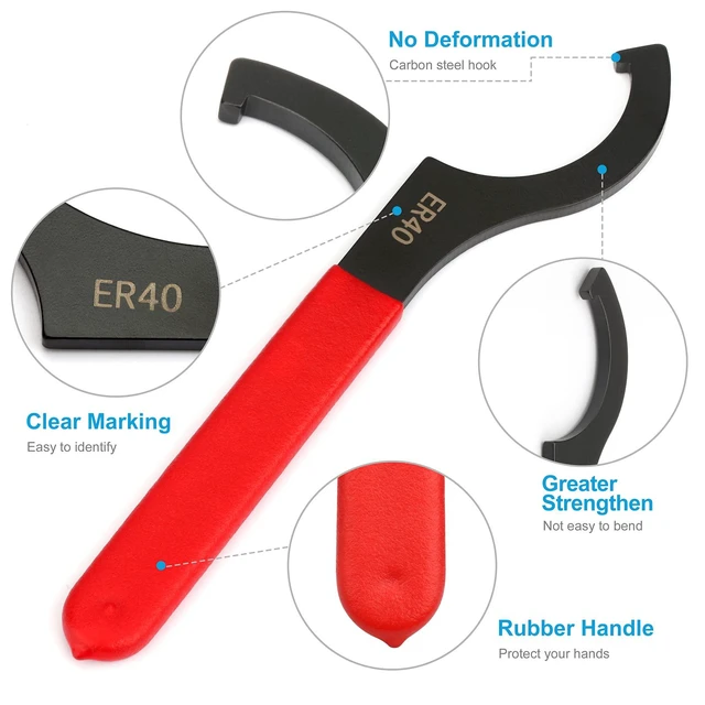Alt view image 3 of 7 - 4Pcs Coilover Spanner Wrench Set, Professional Sturdy Universal Adjustment Wrench, Carbon Steel, Rubber