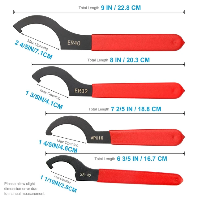 Alt view image 5 of 7 - 4Pcs Coilover Spanner Wrench Set, Professional Sturdy Universal Adjustment Wrench, Carbon Steel, Rubber