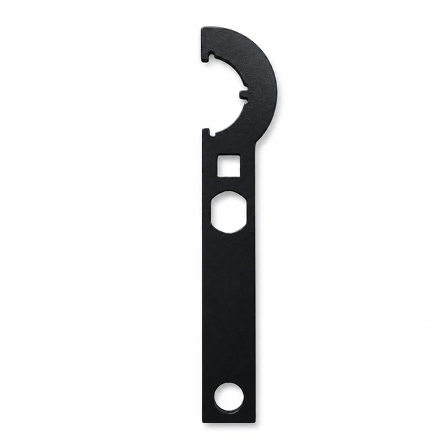 Main image of Carbon Steel Hook Spanner Wrench, 3/8-Inch Drive Wrench for Steering Stem Nut and Slotted Round Nut Removal, Installation and Tightening