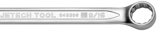 Alt view image 2 of 4 - 9/16" Combination Wrench, SAE 12-Point Chrome Vanadium Steel Spanner, Industrial Grade with 15-Degree Offset, Sand Blasted Finish, Heat-Treated Forged Tool