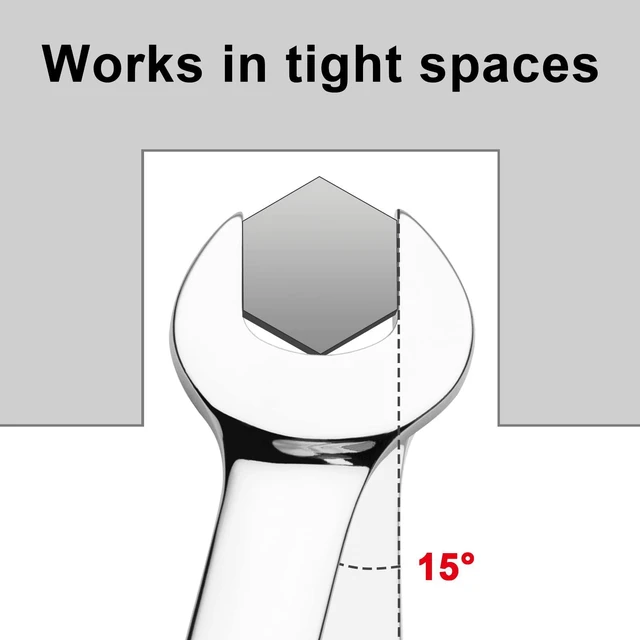 Alt view image 7 of 7 - 14mm Ratchet Wrench, Ratcheting Combination Wrench Metric, Industrial Grade Gear Spanner with 12-Point Design, 72-Tooth Ratchet, Chrome Vanadium Steel for Auto & DIY Repair
