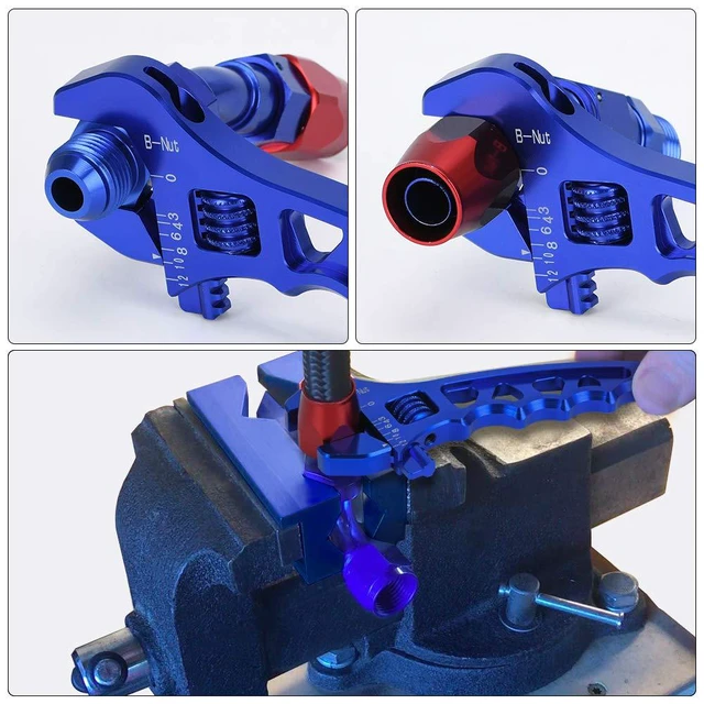Alt view image 5 of 5 - AN Adjustable Wrench Lightweight Aluminum AN3-AN12 Hose Fitting tool spanner (Blue)
