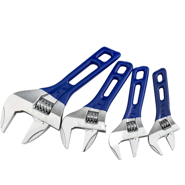 Alt view image 6 of 7 - Wide Opening Stubby Adjustable Wrench Spanner with Short Handle 4 inch Chrome Vanadium Steel Forged